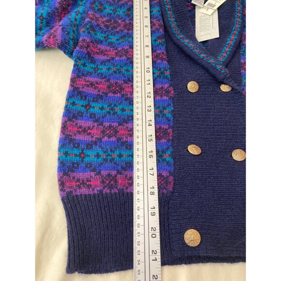 Talbots Susan Bristol Vintage Multicolor Shetland Wool Cardigan Sweater S - Picture 10 of 14